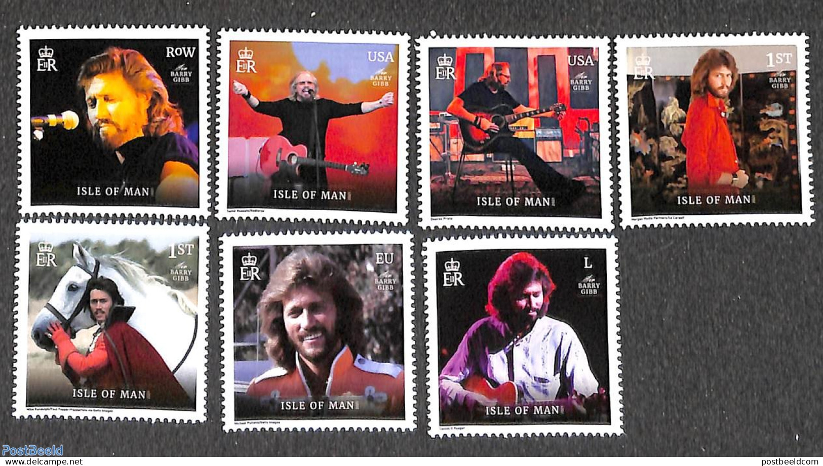 Isle Of Man 2021 Sir Barry Gibb 7v, Mint NH, Performance Art - Music - Popular Music - Musica