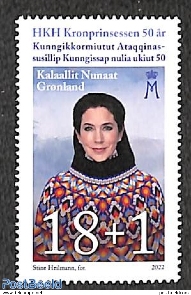 Greenland 2022 Princess Mary 50th Birthday 1v, Mint NH, History - Kings & Queens (Royalty) - Nuevos