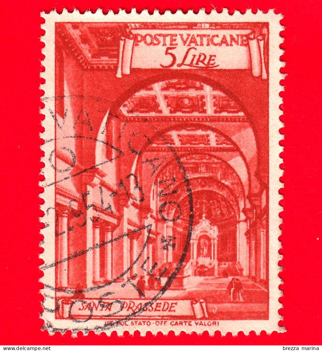 VATICANO - Usato - 1949 - Basiliche Romane - S. Prassede -  5 - Usati