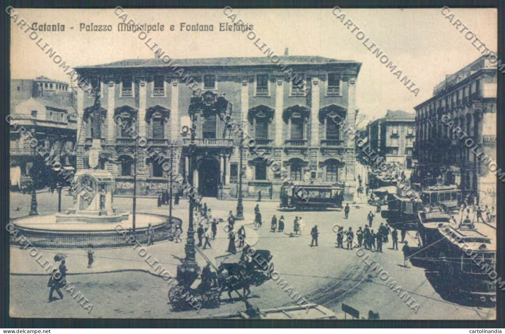 Catania Città Piazza Elefante Tram Cartolina ZB9097 - Catania