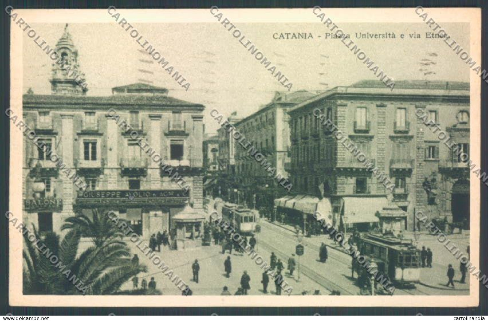 Catania Città Piazza Università Tram Cartolina ZB9093 - Catania