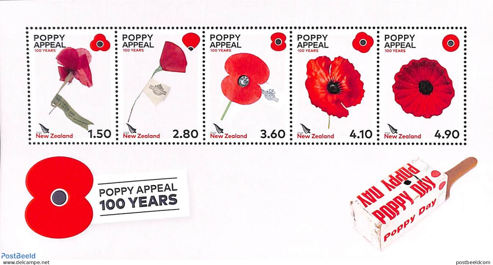 New Zealand 2022 Poppy Appeal S/s, Mint NH, Nature - Flowers & Plants - Ungebraucht