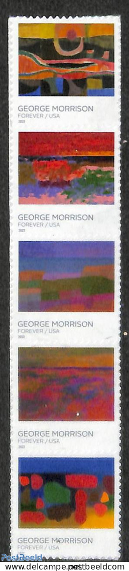 United States Of America 2022 George Morrison 5v S-a, Mint NH, Art - Modern Art (1850-present) - Paintings - Neufs