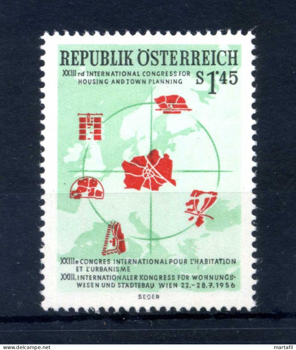 1956 AUSTRIA SET MNH ** 860 Congresso Pianific. Urbanistica A Vienna - Neufs