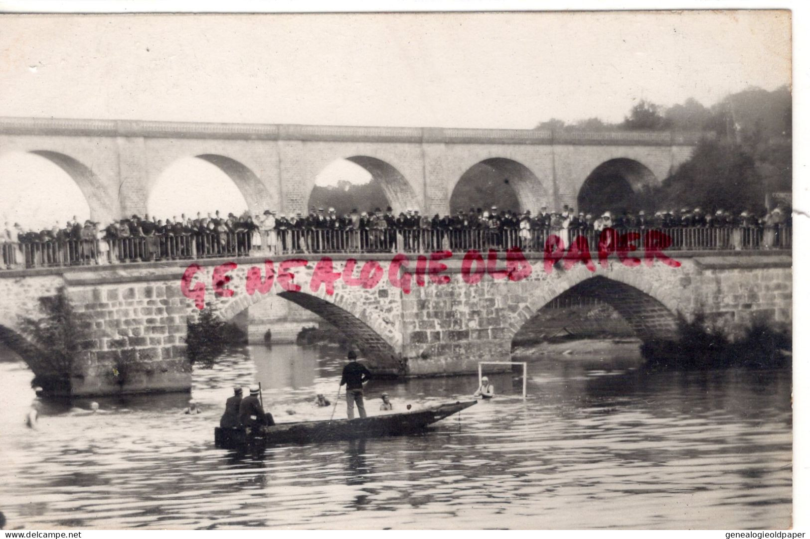 87- ST SAINT PRIEST TAURION - FRAIRIE DU 15-8-1922- PONT NATATION JEUX NAUTIQUES  -  RARE CARTE PHOTO BOUDEAU - Saint Priest Taurion