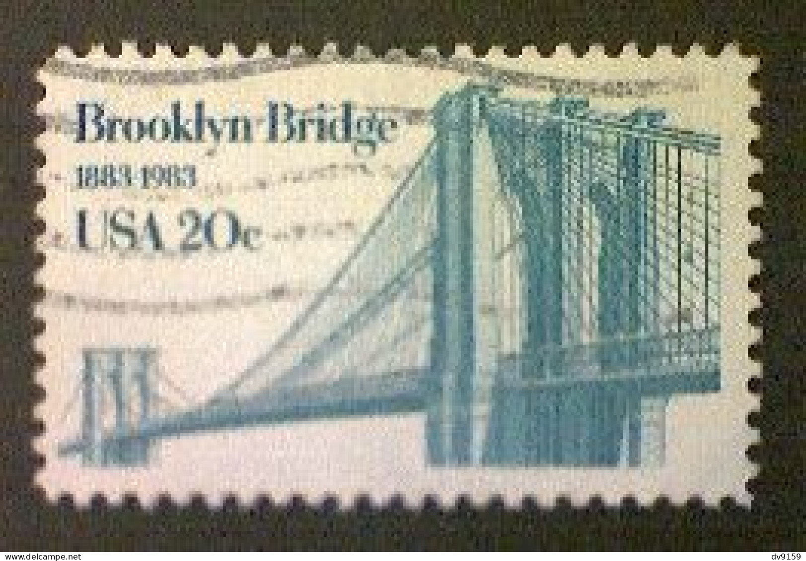 United States, Scott #2041, Used(o), 1983, Brooklyn Bridge, 20¢, Blue - Gebraucht