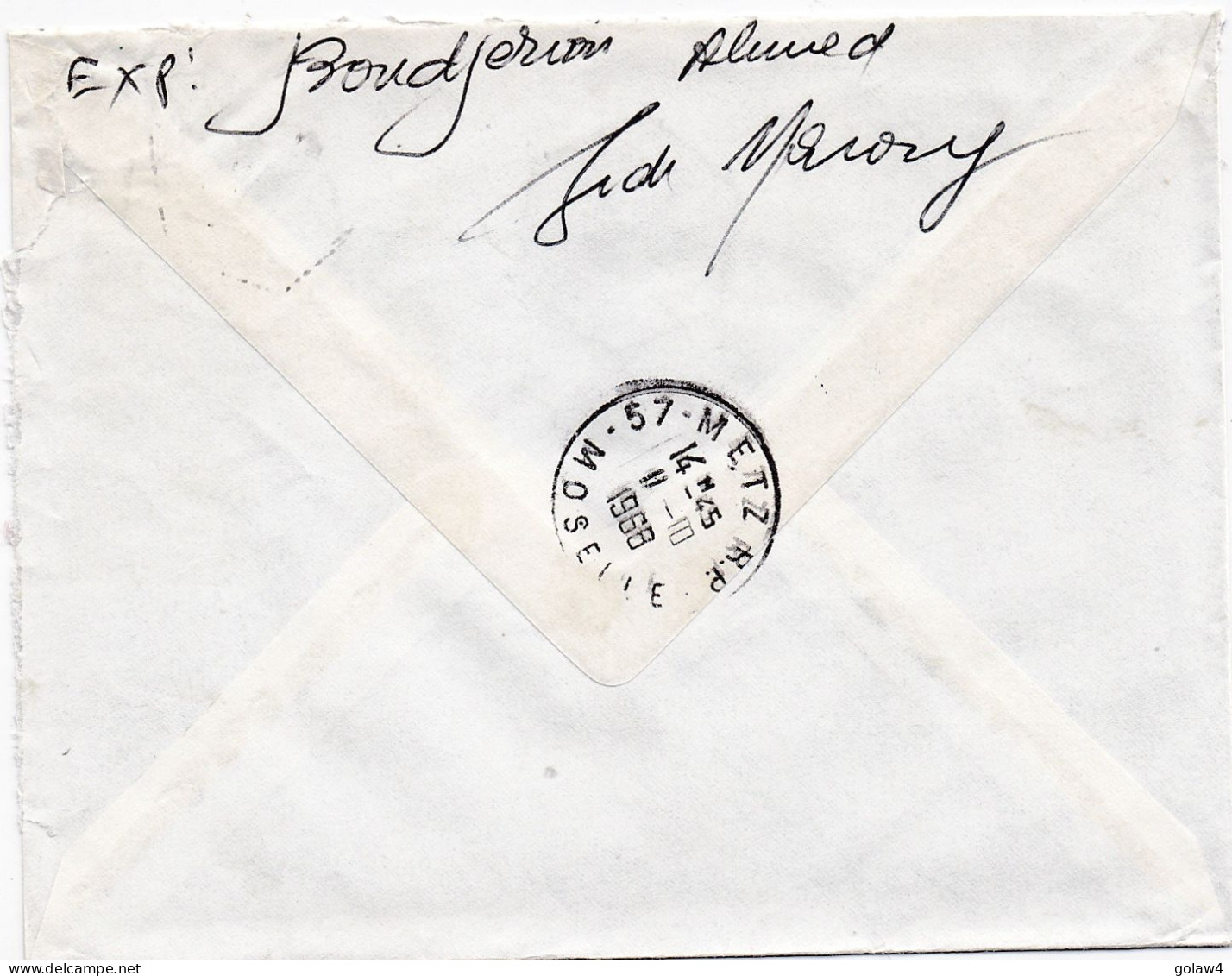 36845# ALGERIE LETTRE RECOMMANDE Obl SIDI MAROUF CONSTANTINE 1968 EL MILIA Pour METZ MOSELLE - Algérie (1962-...)