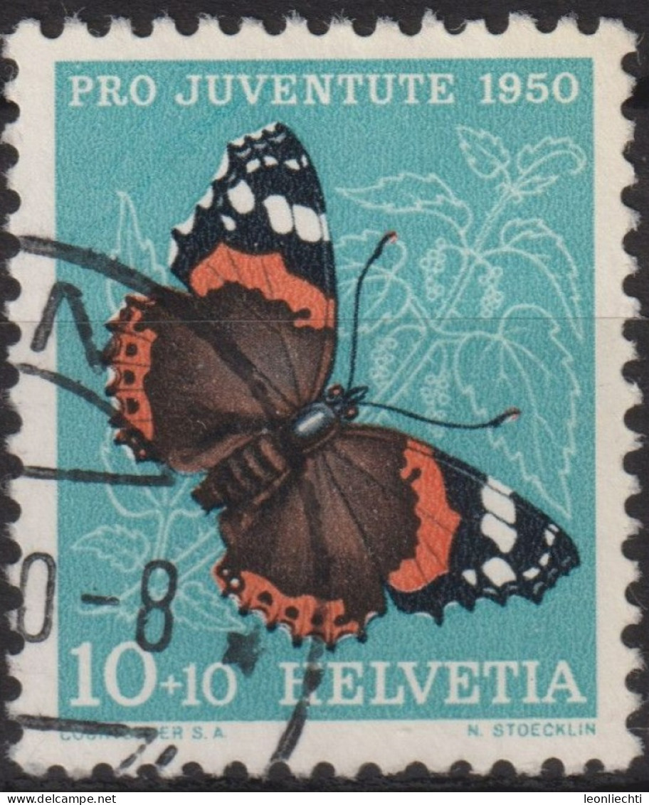 1950 Schweiz Pro Juventute °Zum:CH J134,Yt:CH 503, Mi:CH 551, Admiral , Schmetterling - Used Stamps