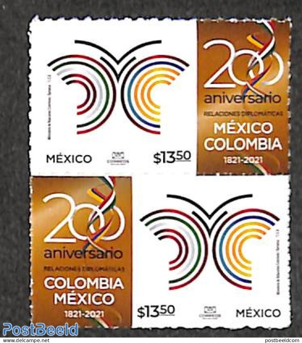 Mexico 2021 Joint Issue Colombia 2v S-a, Mint NH - Mexiko