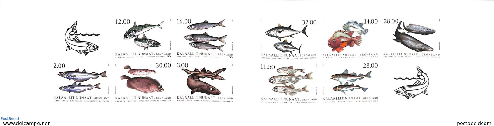 Greenland 2022 Fish 10v S-a In Booklet, Mint NH, Nature - Fish - Stamp Booklets - Ungebraucht