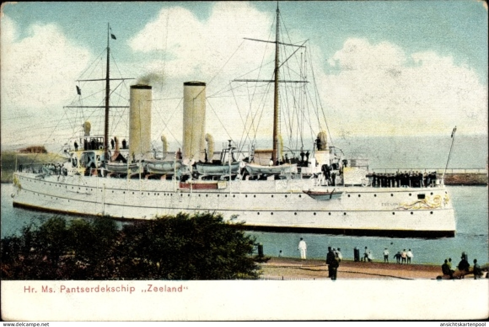 CPA Niederländisches Kriegsschiff, Hr.Ms. Zeeland, Pantserdekschip - Case Reali