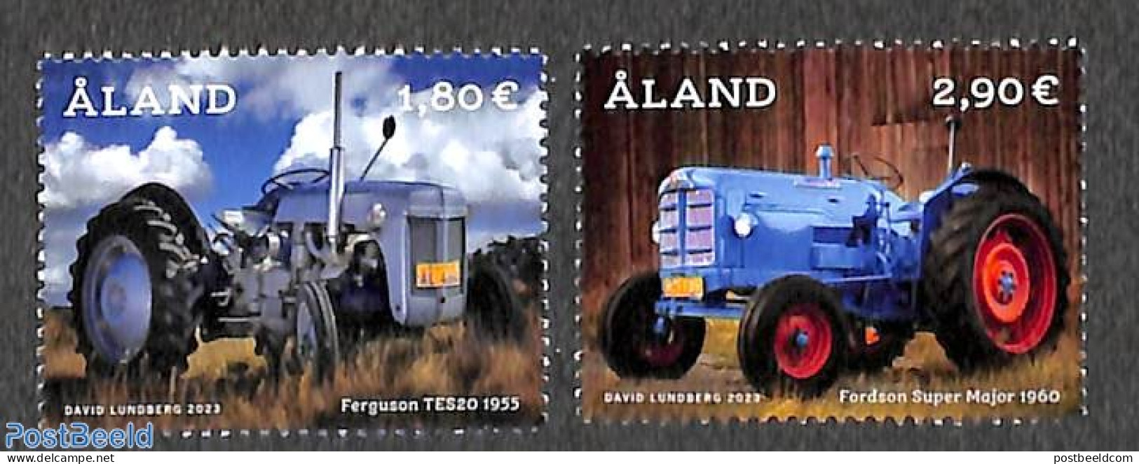 Aland 2023 Tractors 2v, Mint NH, Various - Agriculture - Agricoltura