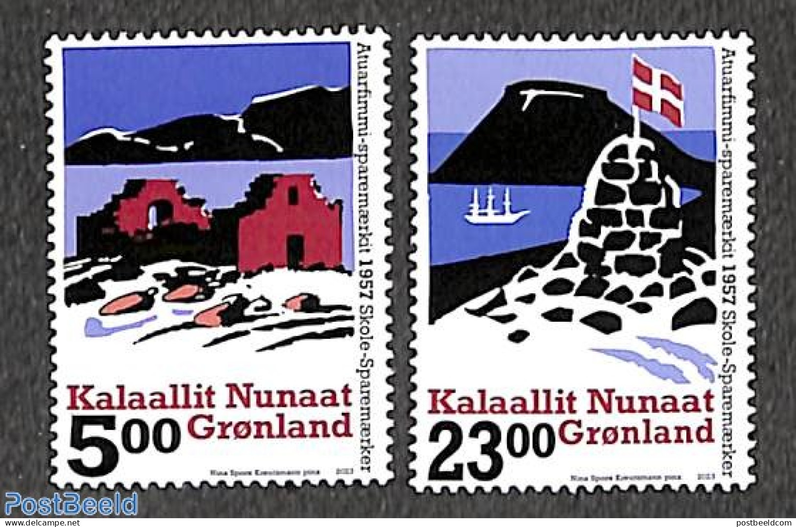 Greenland 2023 School Saving Stamps 2v, Mint NH, Transport - Ships And Boats - Neufs