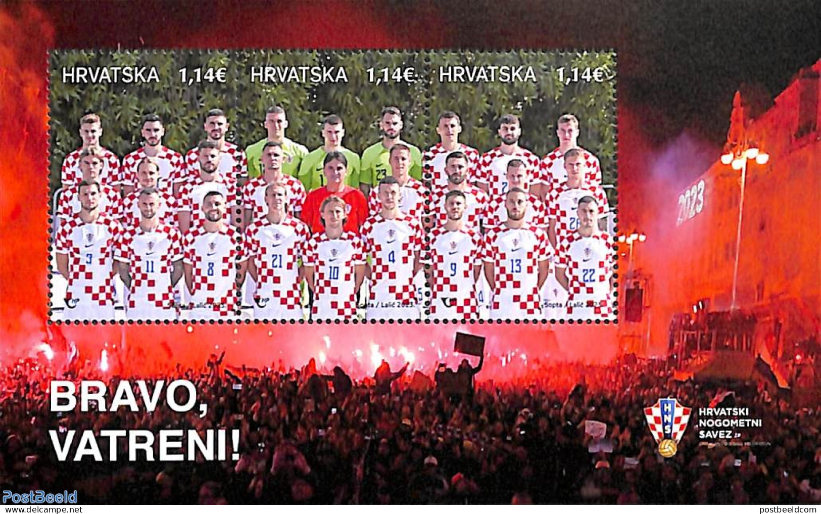 Croatia 2023 National Football Team S/s, Mint NH, Sport - Football - Croacia