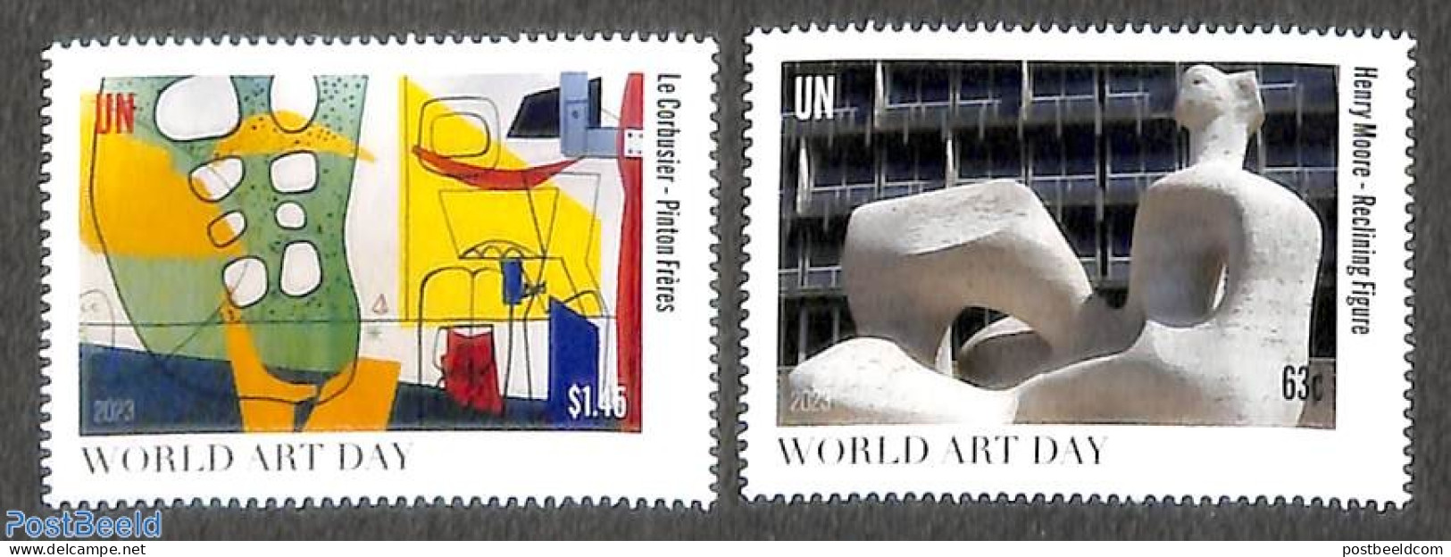 United Nations, New York 2023 World Art Day 2v, Mint NH, Art - Modern Art (1850-present) - Sculpture - Skulpturen