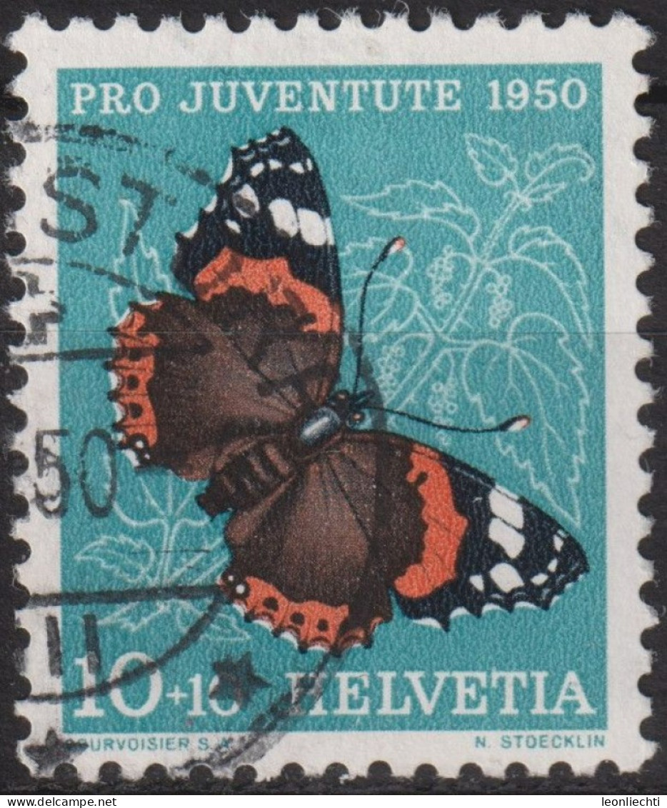 1950 Schweiz Pro Juventute ° Zum:CH J134,Yt:CH 503, Mi:CH 551, Admiral , Schmetterling - Used Stamps