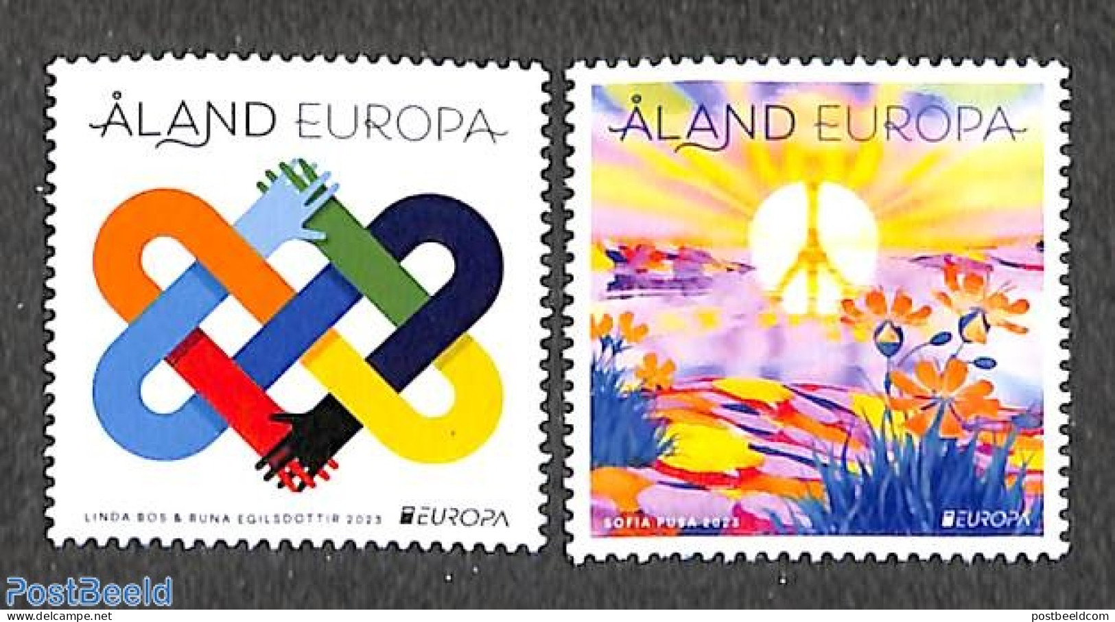 Aland 2023 Europa, Peace 2v, Mint NH, History - Various - Europa (cept) - Peace - Joint Issues - Emissions Communes