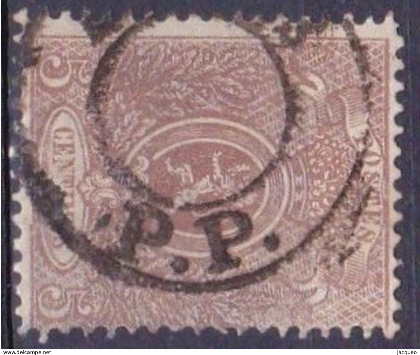 N° 25 A  BRUN CLAIR  OBL  P.P.   1866   COTE 100,00 - 1866-1867 Petit Lion