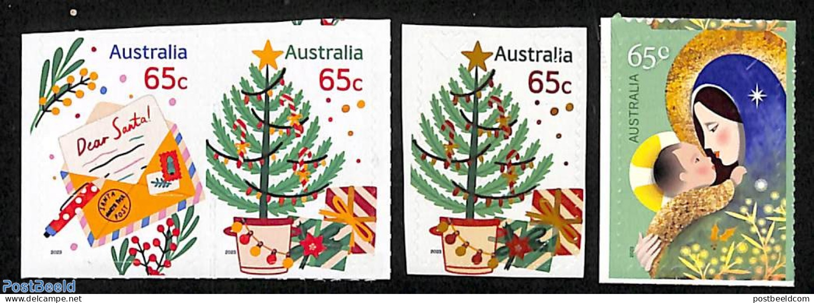 Australia 2023 Christmas 4v S-a, Mint NH, Religion - Christmas - Nuevos