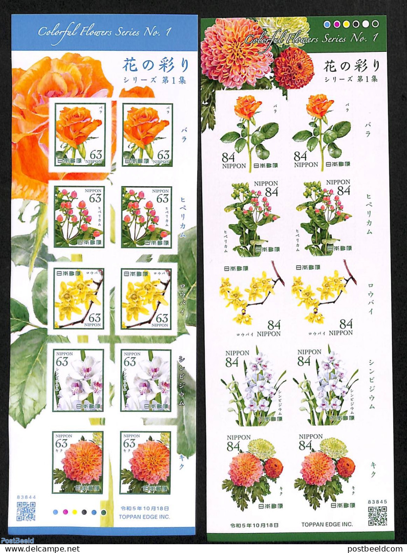 Japan 2023 Flowers 2 M/s S-a, Mint NH, Nature - Flowers & Plants - Unused Stamps