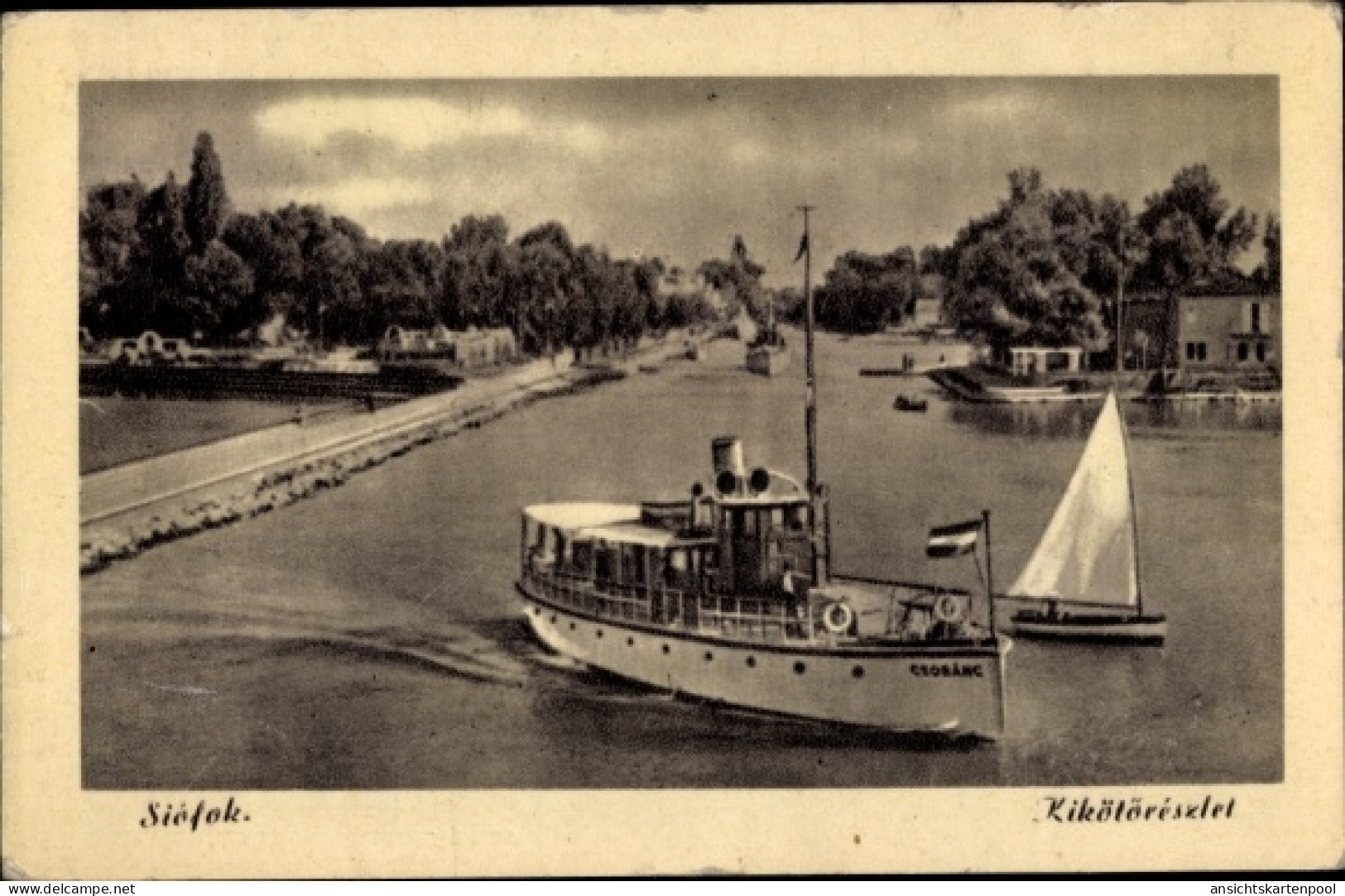 CPA Siofok Fock Ungarn, Dampfer, Segelboot, Wasserpartie - Hungría