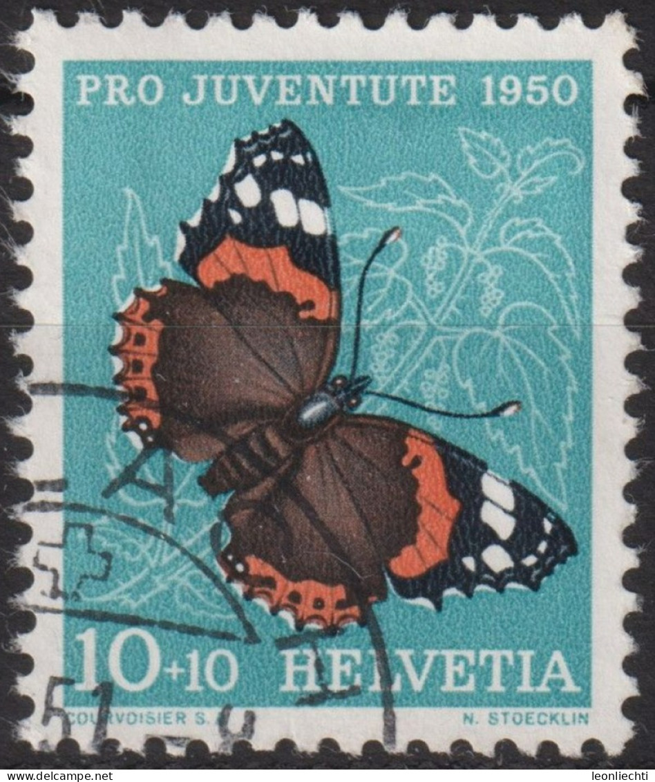 1950 Schweiz Pro Juventute ° Zum:CH J134,Yt:CH 503, Mi:CH 551, Admiral, Schmetterling - Papillons