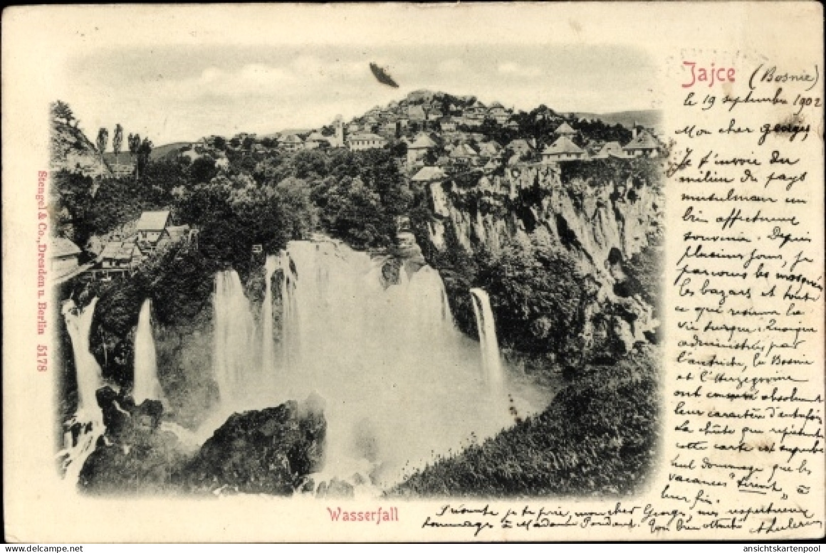 CPA Jajce Bosnien Herzegowina, Wasserfall - Bosnië En Herzegovina