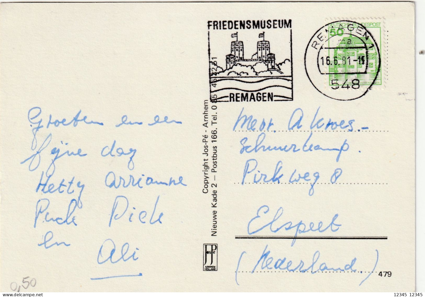 Duitsland 1981, Abstempelung Friedensmuseum Remagen - Lettres & Documents