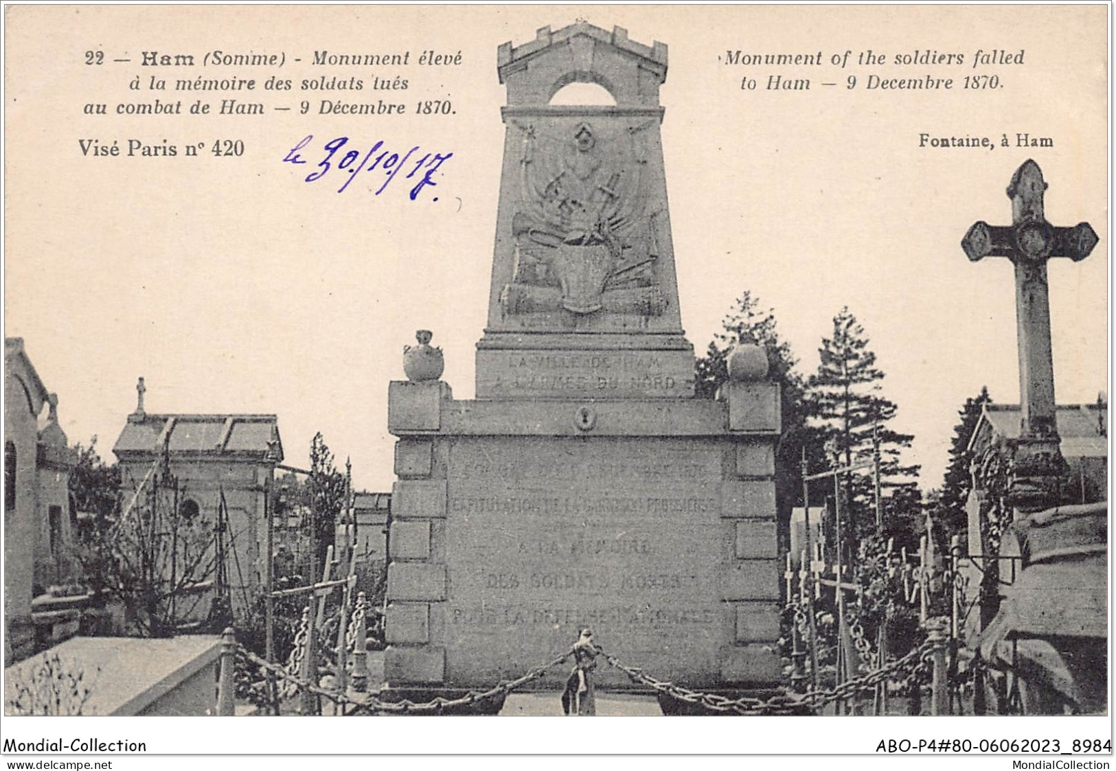 ABOP4-80-0318 - HAM - Monument élevé à La Mémoire Des Soldats Tués Au Combat De Ham - Ham