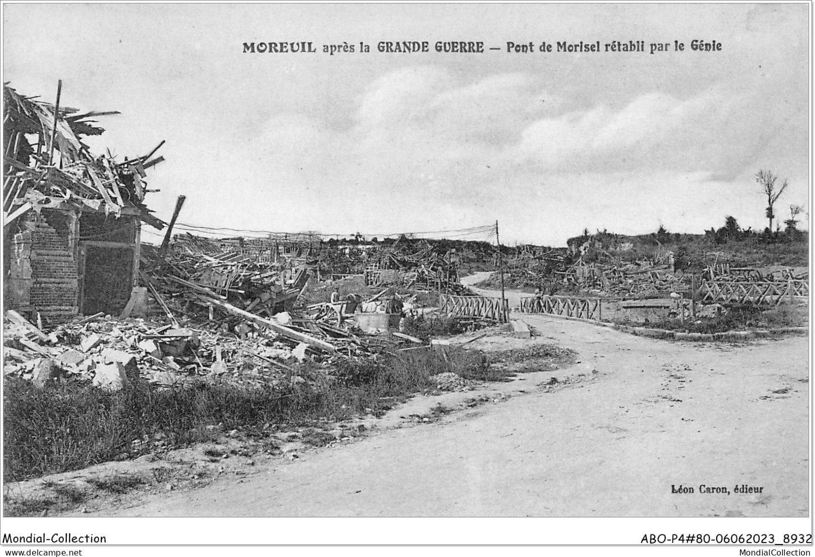 ABOP4-80-0292 - MOREUIL Après La Grande Guerre - Pont De Morisel Rétabli Par Le GENIE - Moreuil