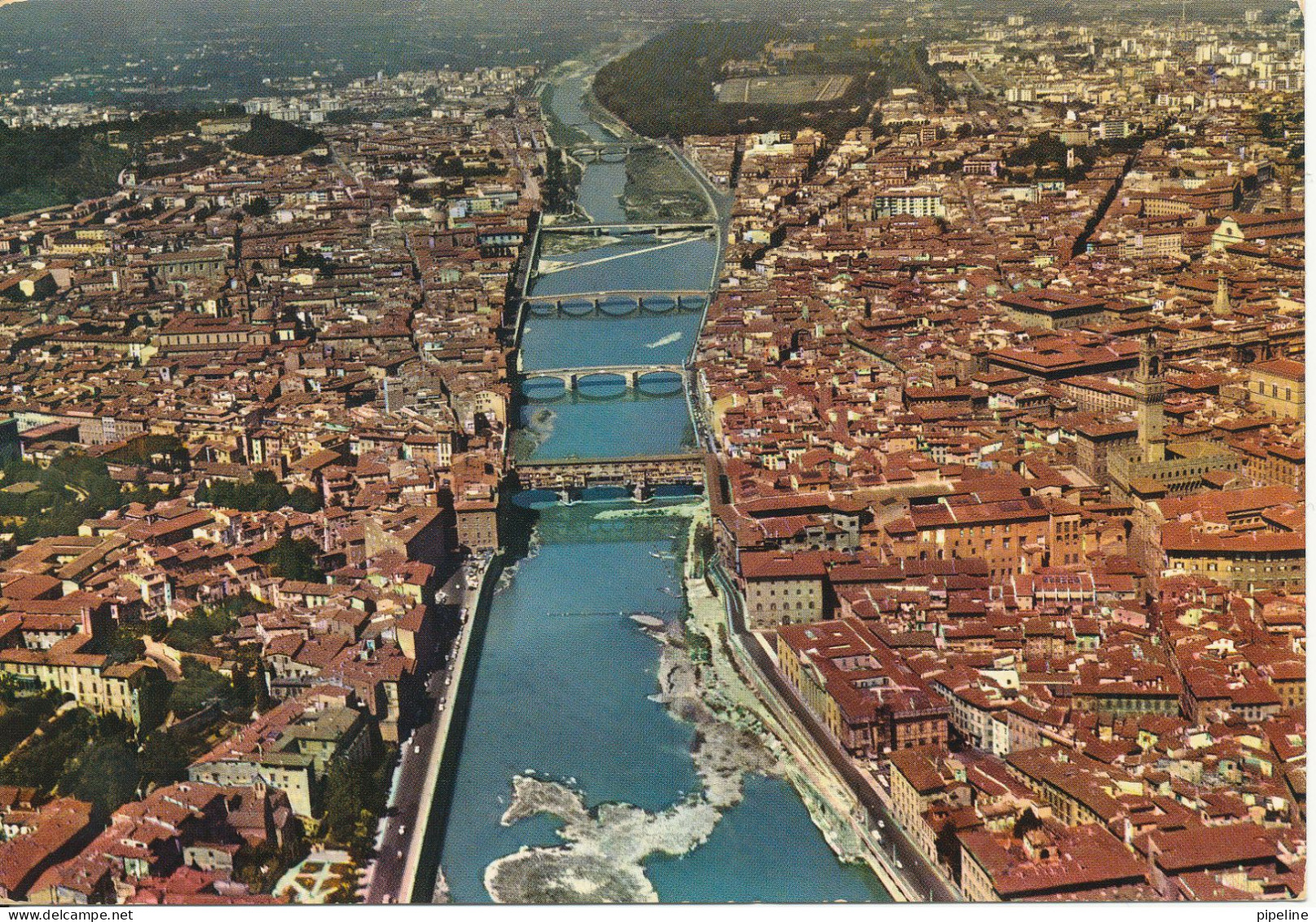 Italy Postcard Sent To Switzerland 4-6-1973 (Firenze Panorama From The Aeroplane) - Firenze (Florence)