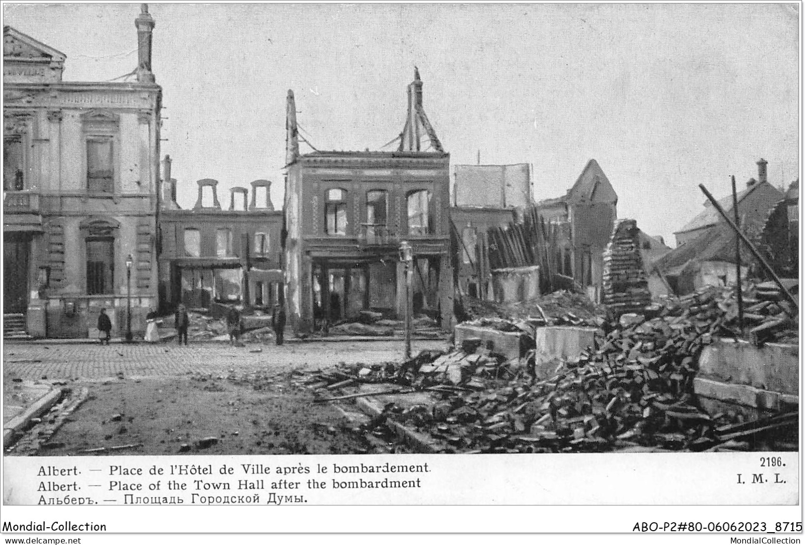 ABOP2-80-0183 - ALBERT - Place De L'Hôtel De Ville Après Le Bombardement - Albert