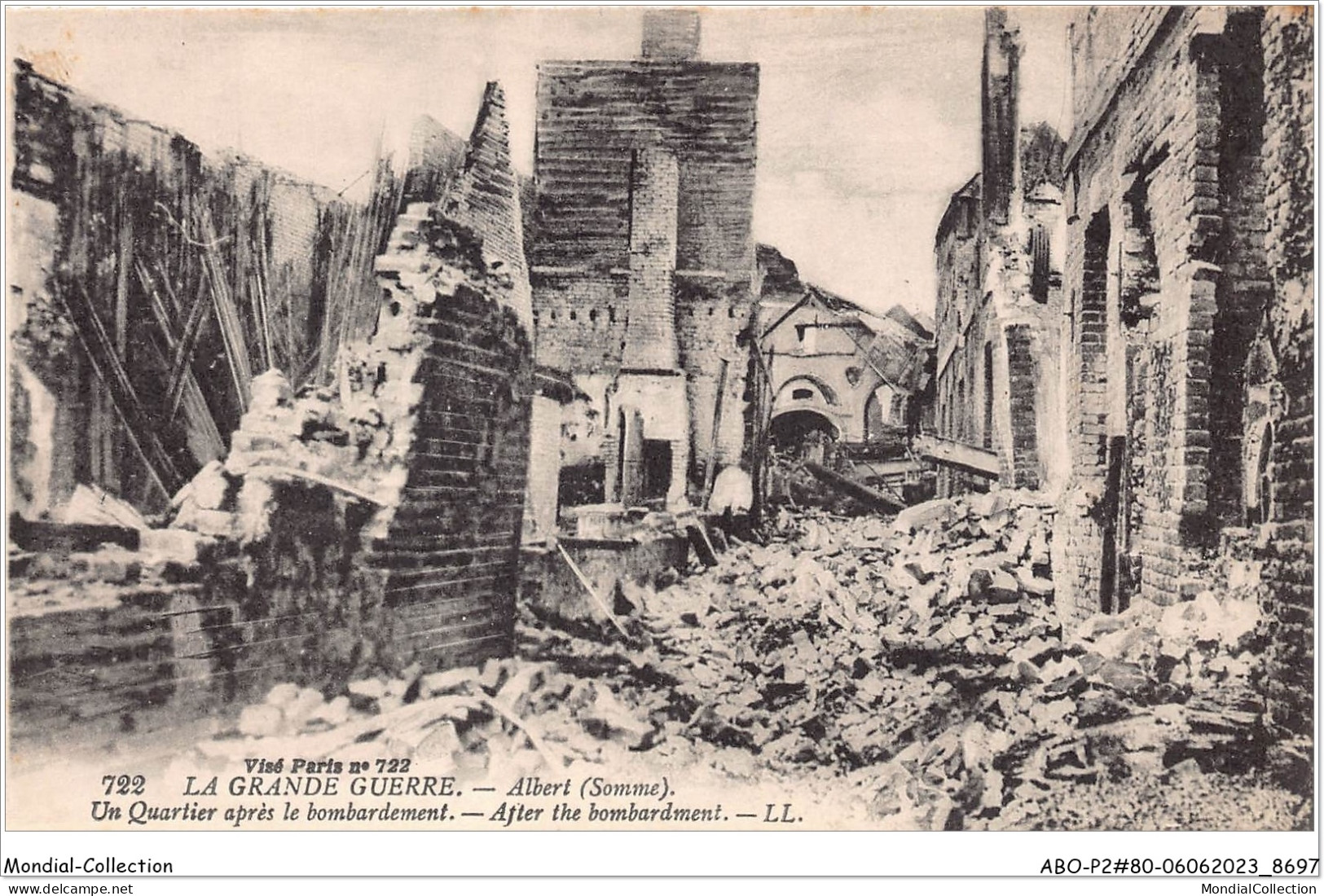 ABOP2-80-0174 - La Grande Guerre - ALBERT - Un Quartier Après Le Bombardement - Albert