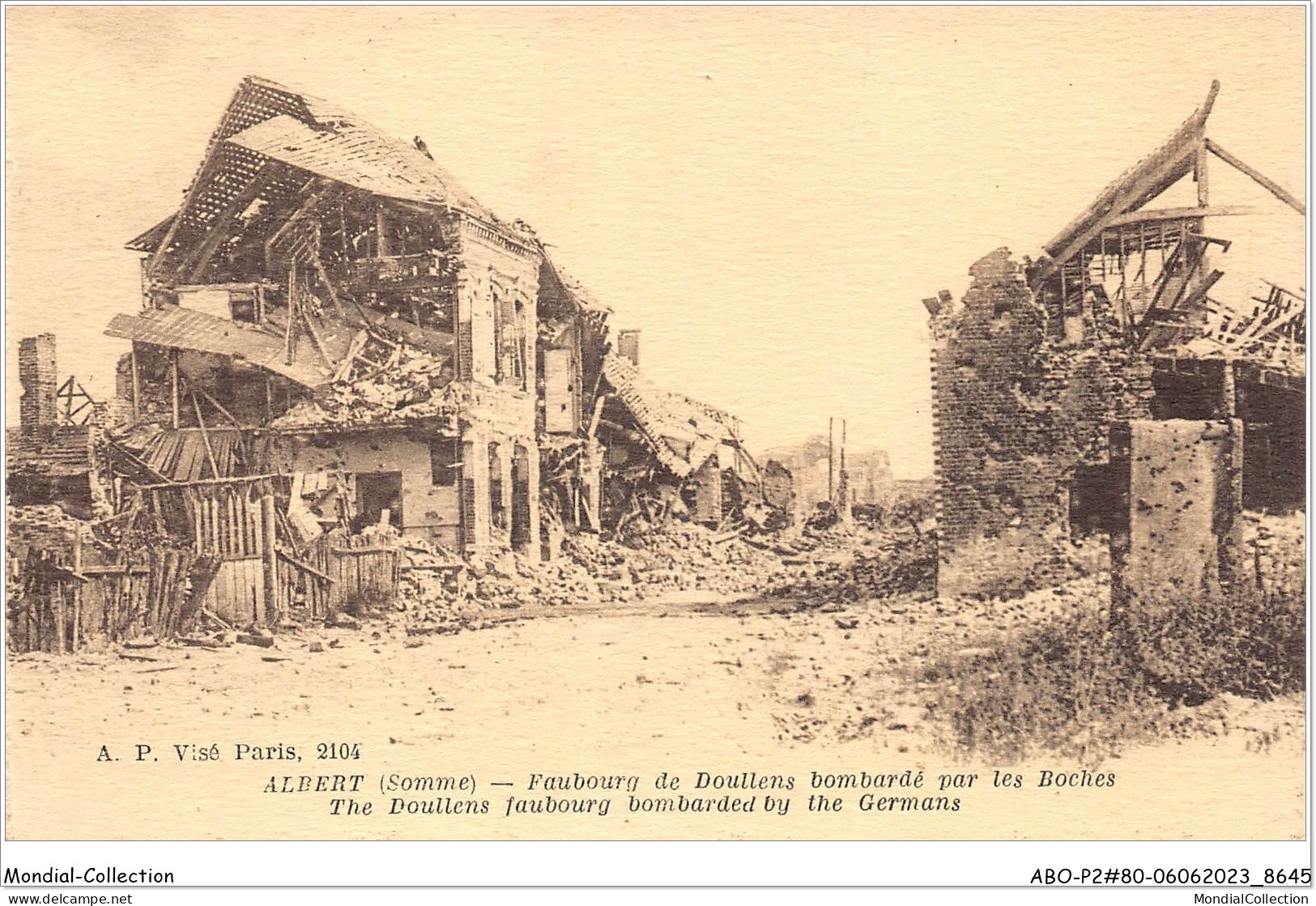 ABOP2-80-0148 - ALBERT - Faubourg De Doullens Bombardé Par Les Boches - Albert