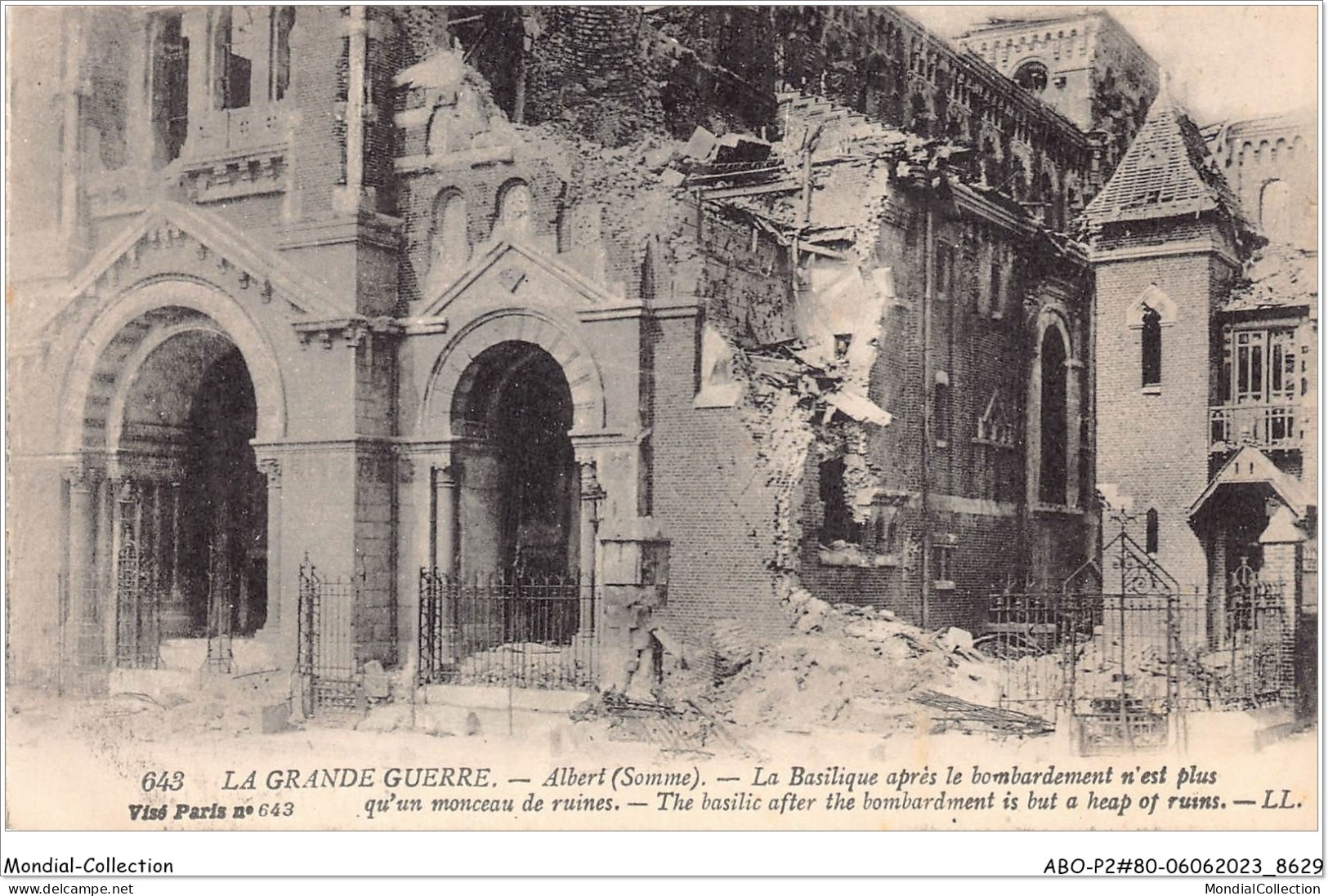 ABOP2-80-0140 - La Grande Guerre - ALBERT - La Basilique Après Le Bombardement N'est Plus Qu'un Morceau De Ruines - Albert