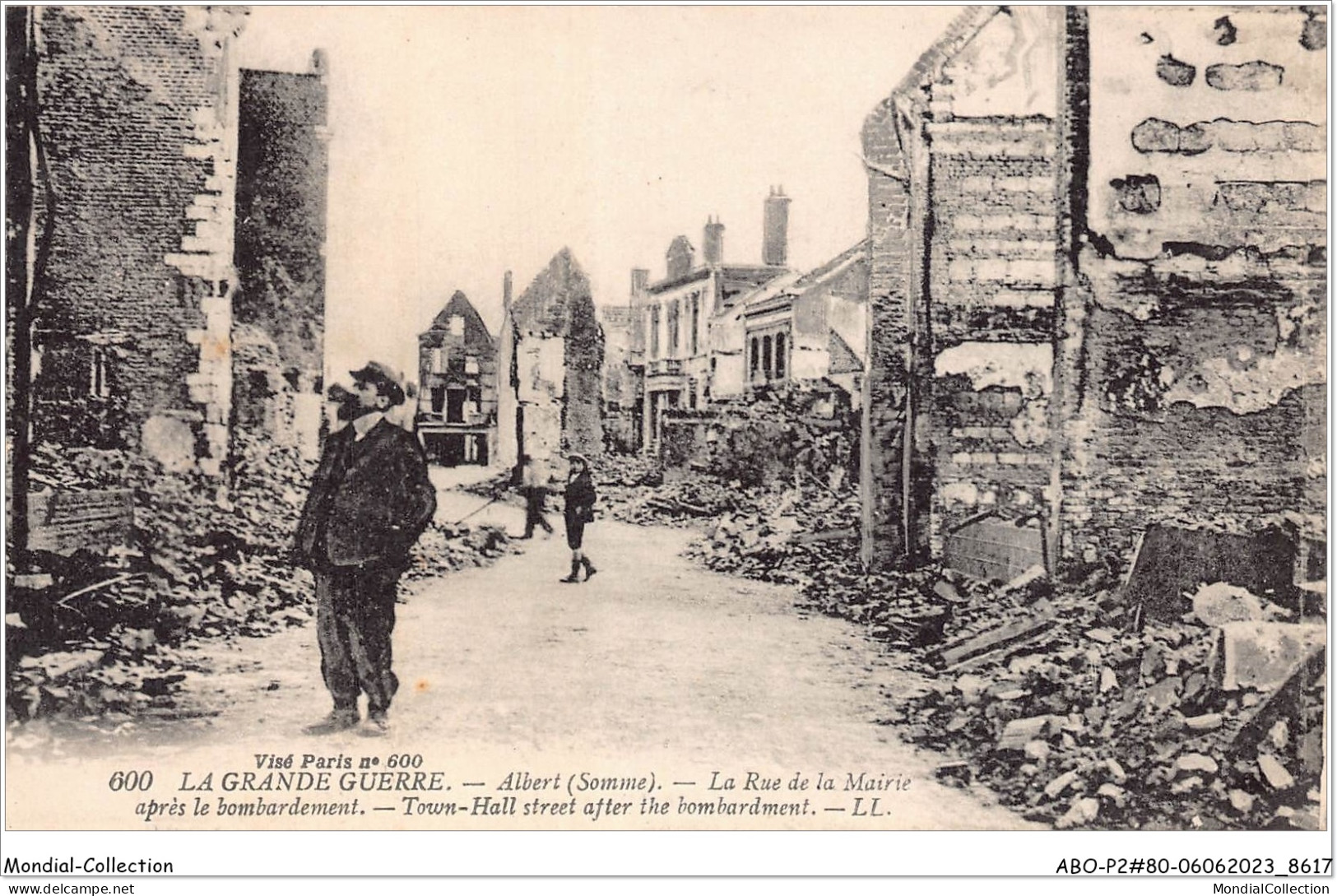 ABOP2-80-0134 - La Grande Guerre - ALBERT - La Rue De La Mairie Après Le Bombardement - Albert