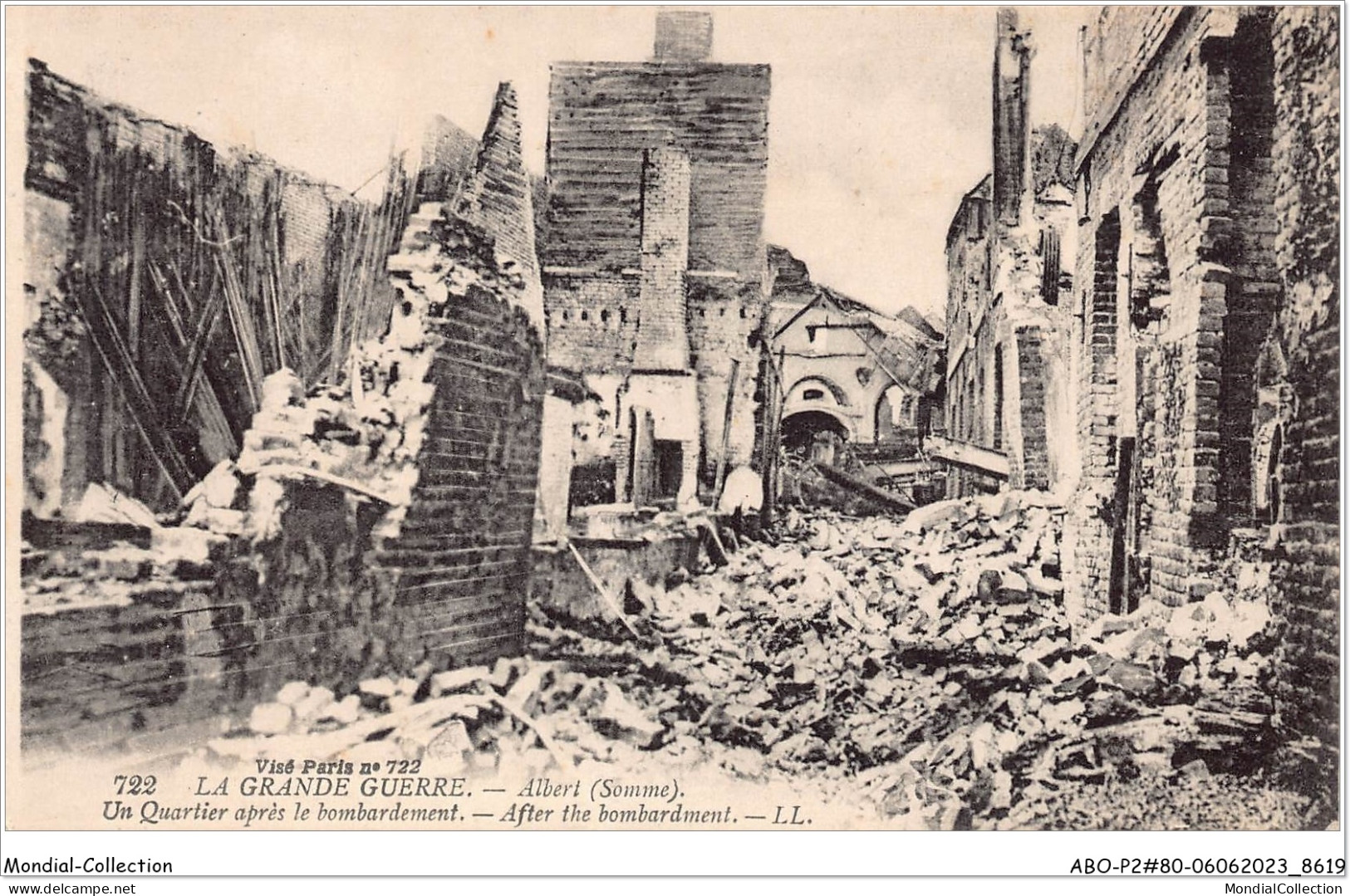 ABOP2-80-0135 - La Grande Guerre - ALBERT - Un Quartier Après Le Bombardement - Albert