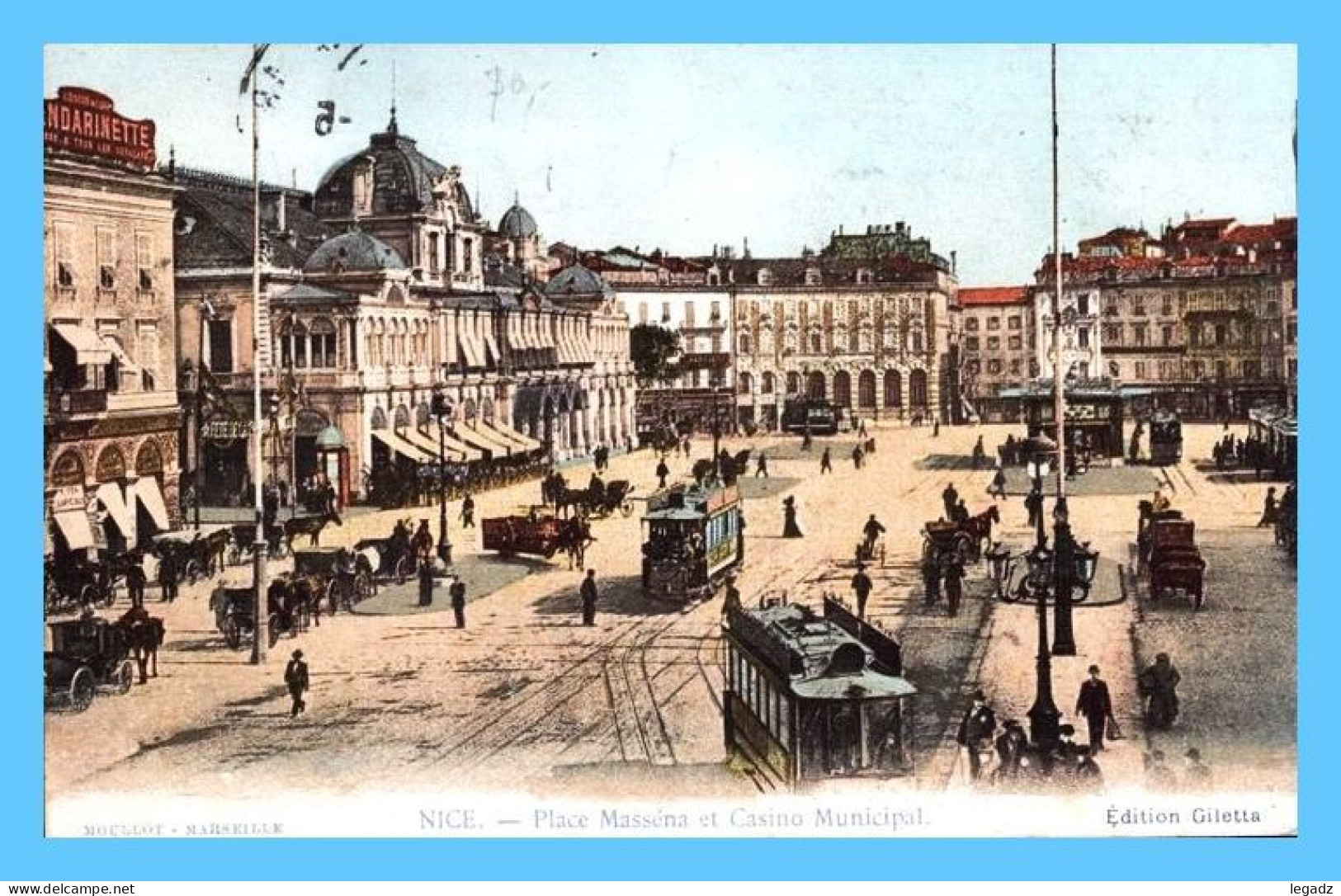 CPA Colorisée - Nice (06) - Place Massena Et Casino Municipal - Plätze