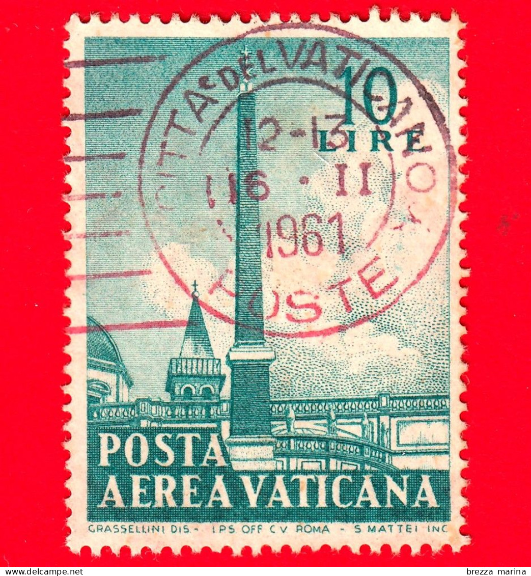 VATICANO - Usato - 1959 - Obelischi - Tipo POSTA AEREA - Obelisco In S.Maria Maggiore - 10 - Luchtpost