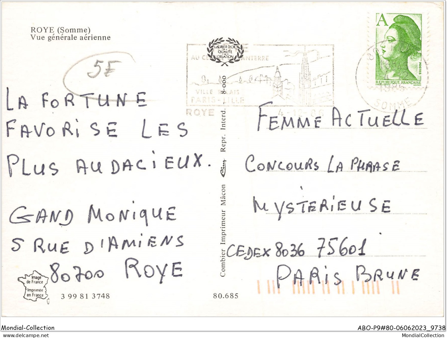 ABOP9-80-0695 - ROYE - Vue Générale Aérienne - Roye