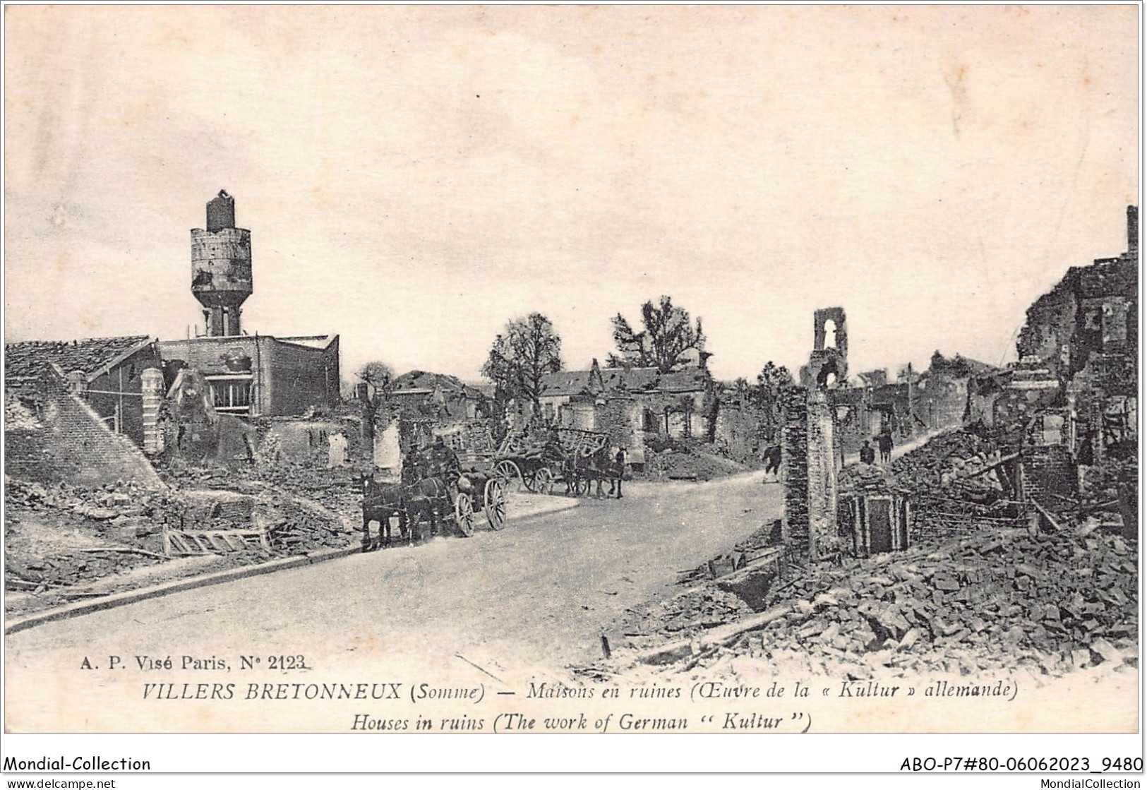 ABOP7-80-0565 - VILLERS BRETONNEUX - Maisons En Ruines - Villers Bretonneux