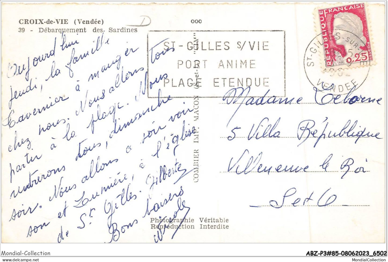 ABZP3-85-0197 - SAINT GILLES CROIX DE VIE - Debarquement Des Sardines - Saint Gilles Croix De Vie