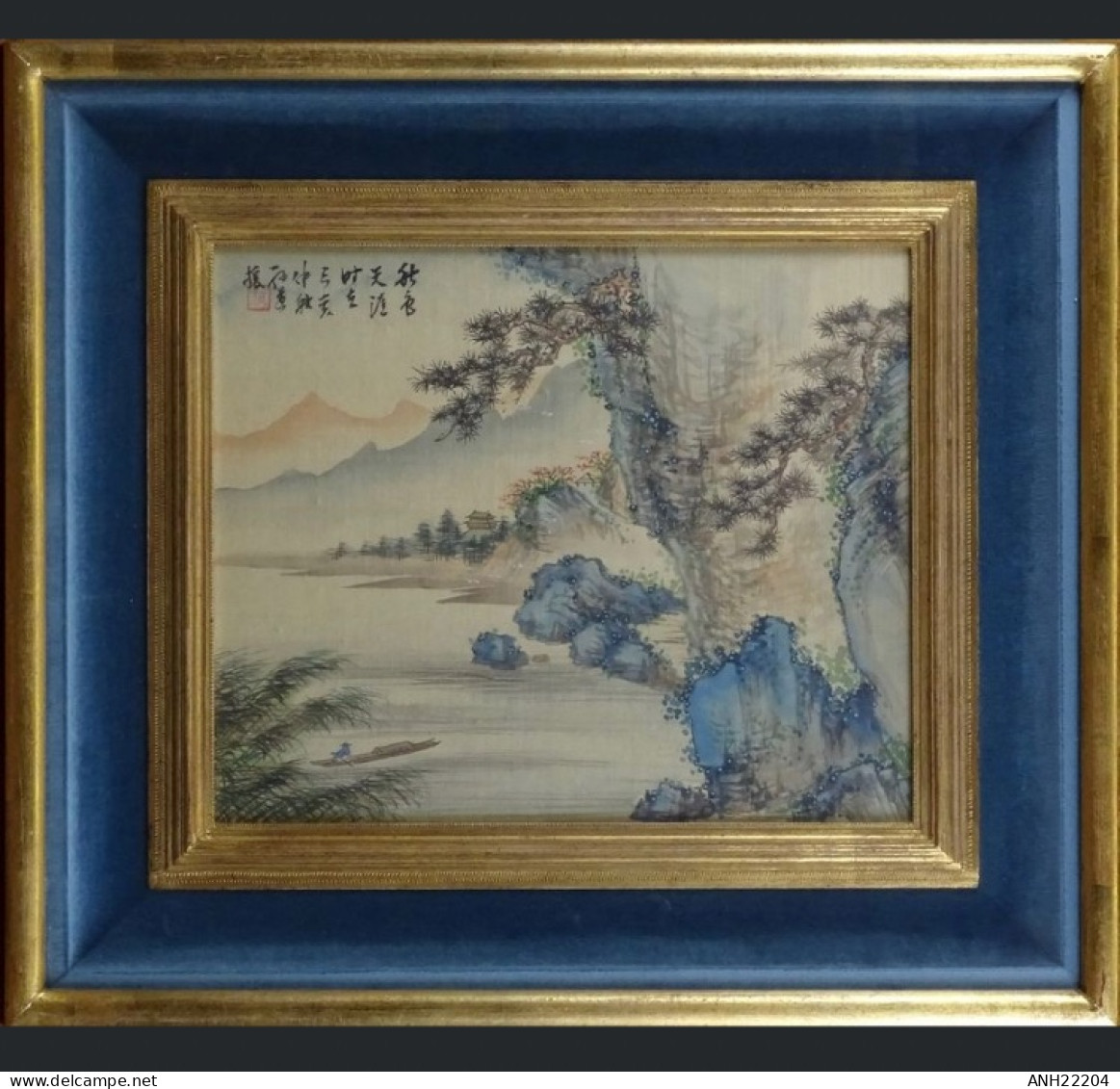 Magnifique Estampe - Peinture Sur Soie - Paysage - Signée - Chine, 19ème Siècle. - Art Asiatique