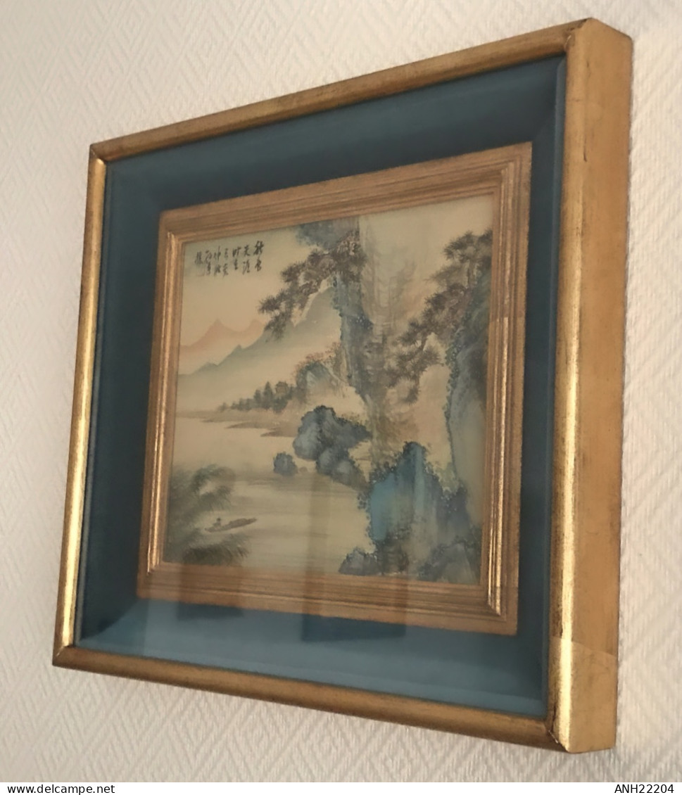 Magnifique Peinture Sur Soie - Paysage - Signée - Chine, 19ème Siècle. - Art Asiatique