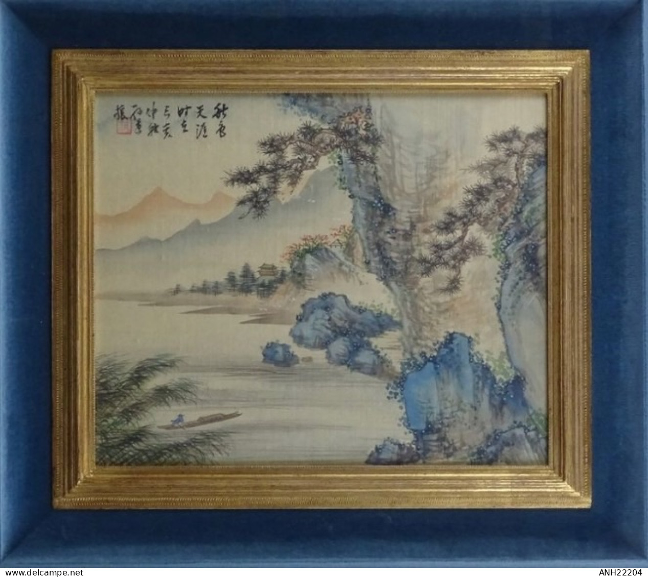 Magnifique Estampe - Peinture Sur Soie - Paysage - Signée - Chine, 19ème Siècle. - Aziatische Kunst