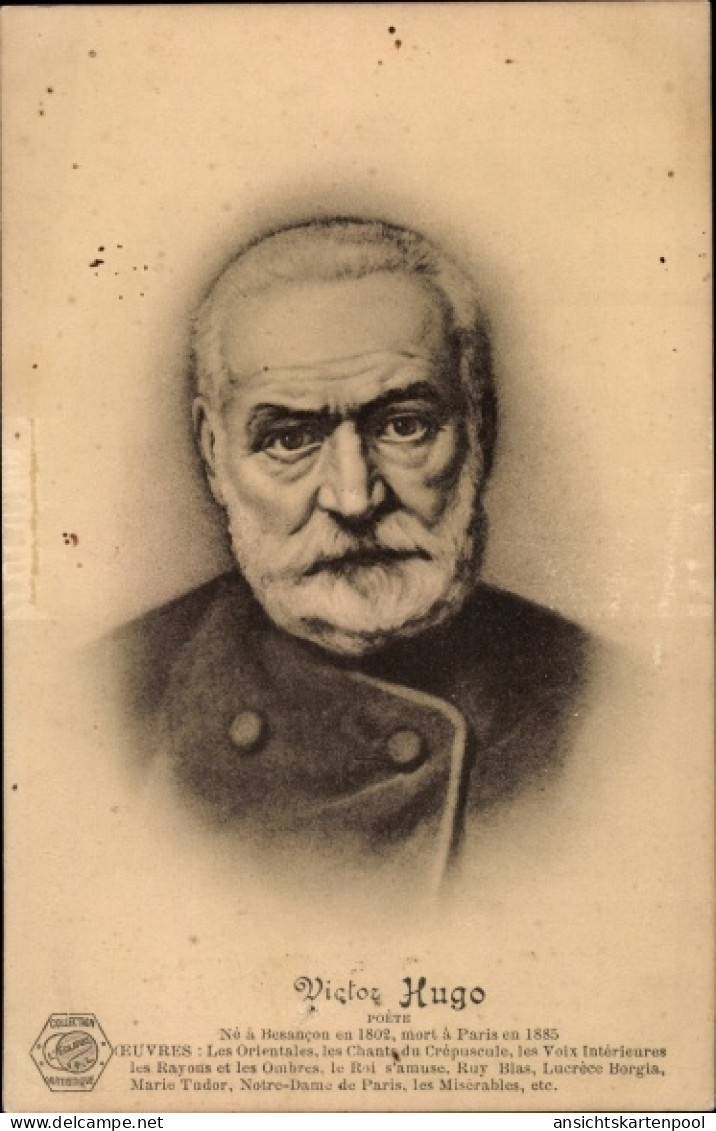 CPA Schriftsteller Victor Hugo, Portrait - Personnages Historiques