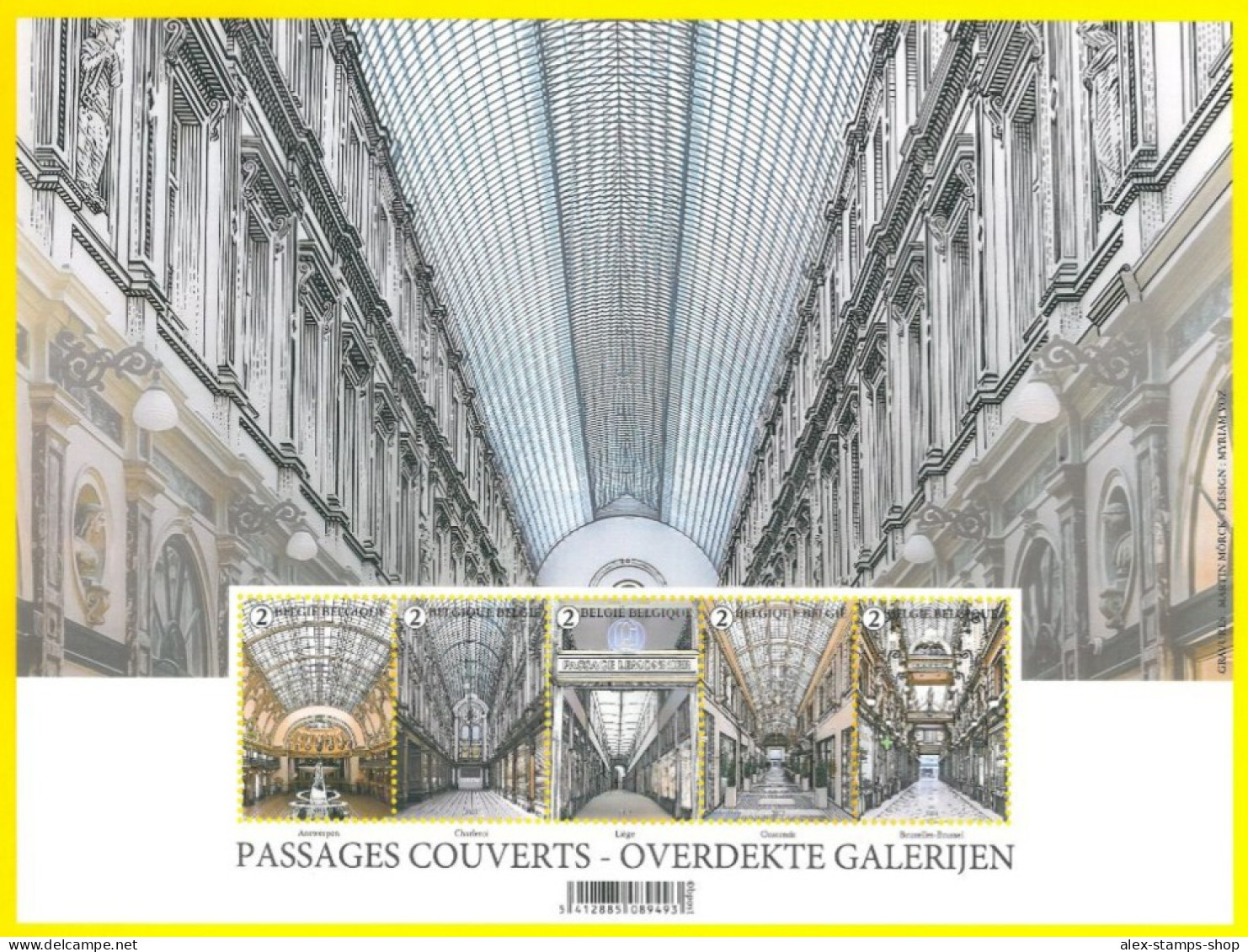 BELGIUM 2023 Covered Galleries - Miniature Sheet - New Sheet - 2021-…