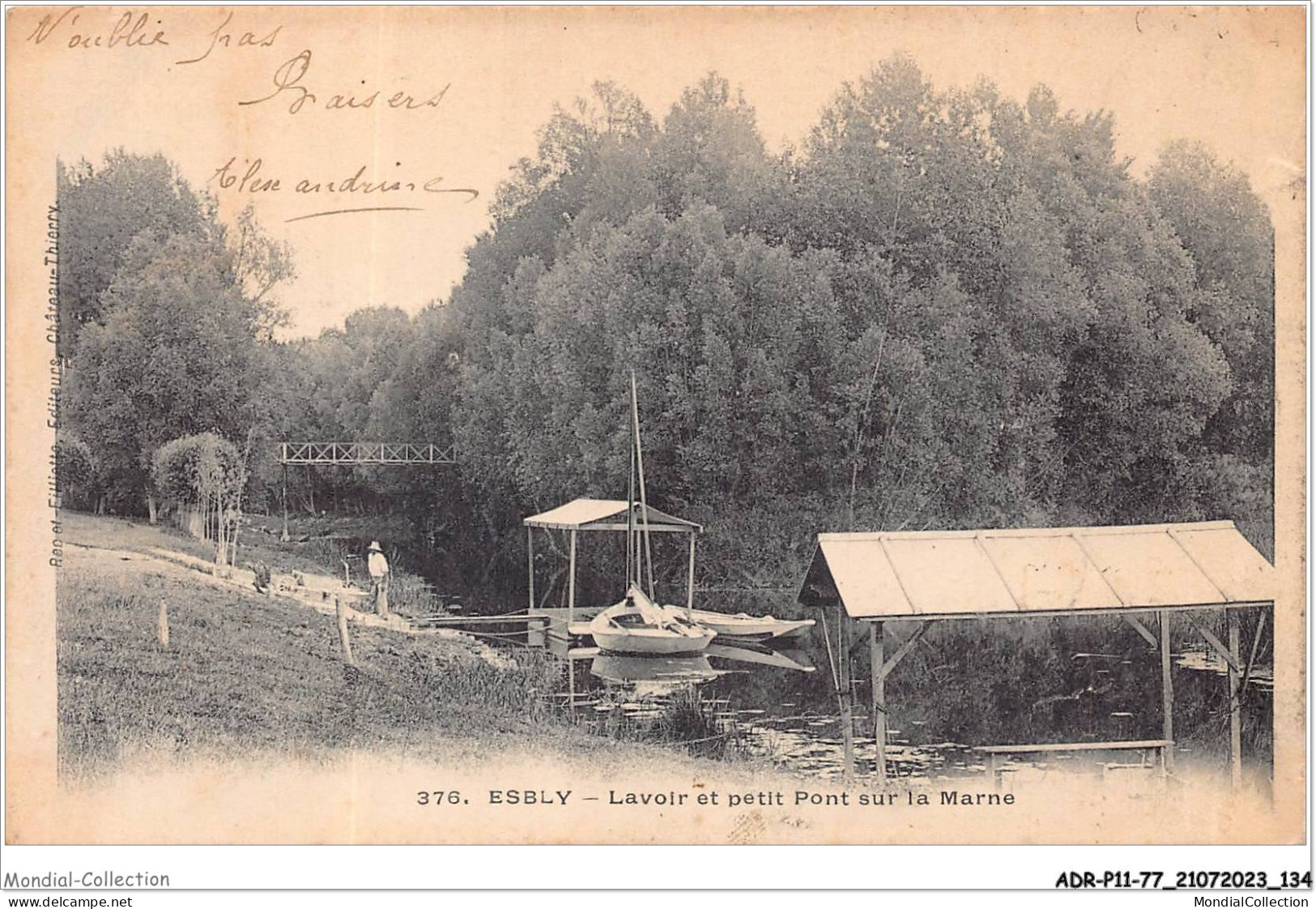 ADRP11-77-1048 - ESBLY - Lavoir Et Petit Pont Sur La Marne - Esbly
