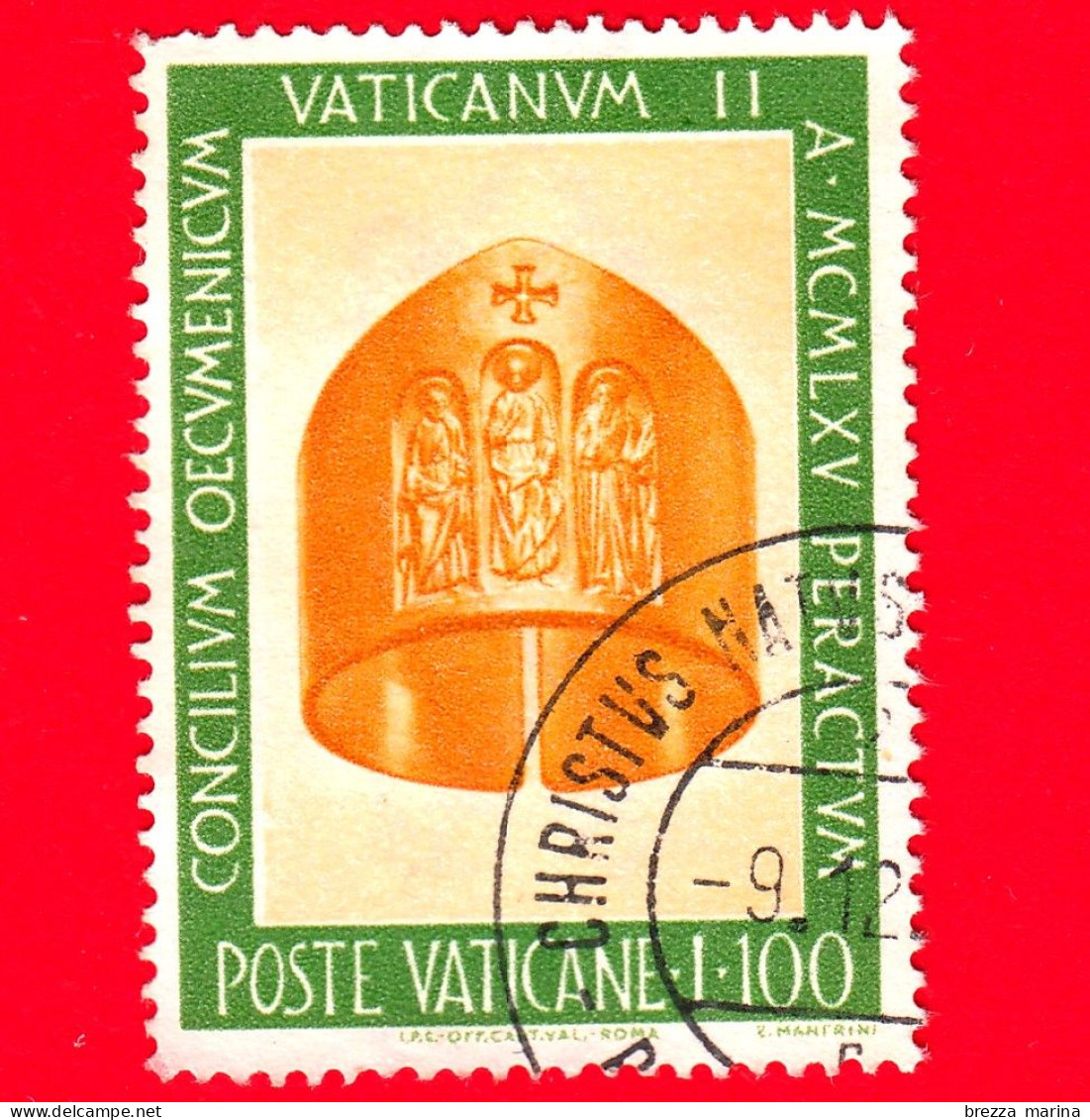 VATICANO  - Usato - 1966 - Chiusura Del Concilio Ecumenico - Anello Episcopale - 100 - Gebraucht