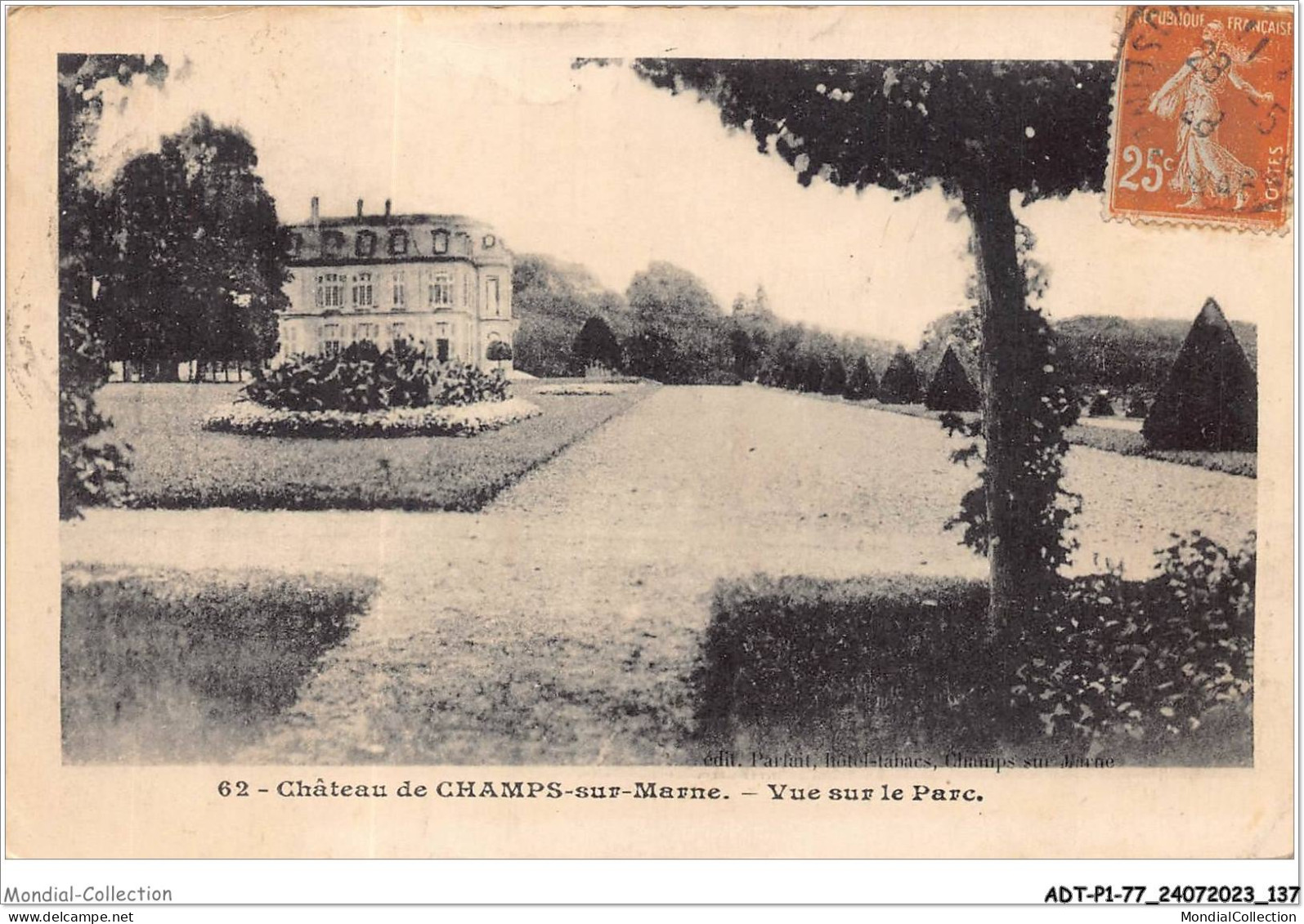 ADTP1-77-0069 - Château De CHAMPS-SUR-MARNE - Vue Sur Le Parc - Torcy